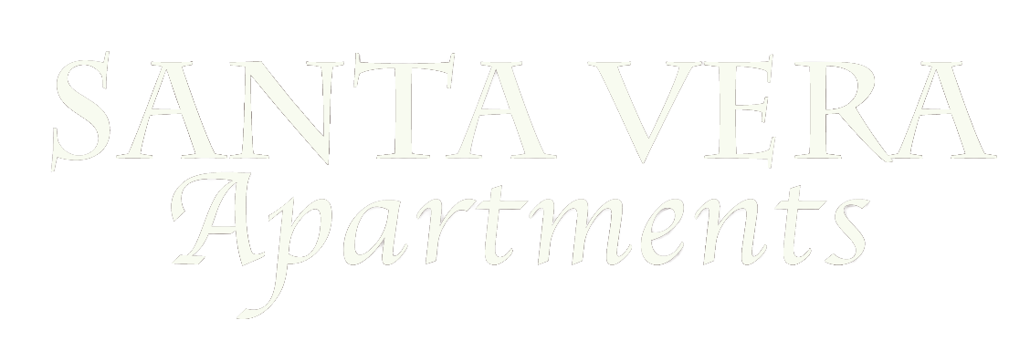 The image is a logo for Santa Vera Apartments.